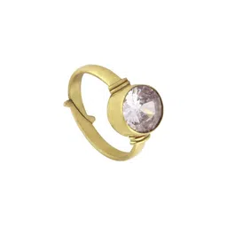 elitemart Unisex Gold-Plated Brass Zircon Finger Ring-image-52