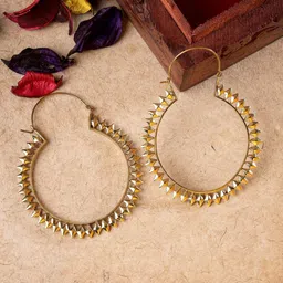 Sangria Gold Plated Circular Hoop Earrings-image-42