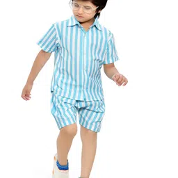 BAESD Boys Striped Short Sleeves Shirt With Shorts-image-94