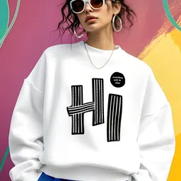 AUSK Women Typography Printed Round Neck Full Sleeve Pullover Longline Sweatshirt-image-11