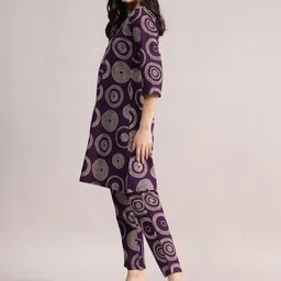 Aavyora Women Abstract Printed Cotton Flex Co-Ord Set image 2