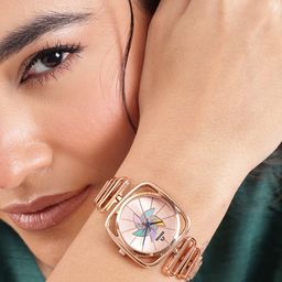 Anouk Women Brass Patterned Dial & Bracelet Style Straps Analogue Watch-picture-2