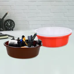 Kuber Industries Red & White 3 Pieces Regular Desk Organisers-image-72