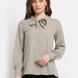 CORSICA Tie-Up Neck Crepe Top-picture-34