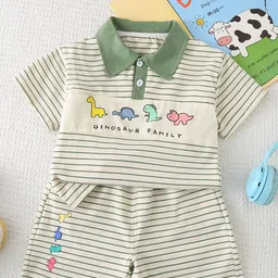 StyleCast x Revolte Boys Cartoon Printed Pure Cotton Polo Collar T-shirt & Trousers-picture-37