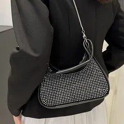 LULU & SKY PU Structured Handheld Bag with Fringed image 5