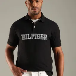 Tommy Hilfiger Brand Logo Printed Polo Collar T-shirt-picture-24