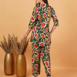 FebQ Printed Three-Quarter Sleeves Tunic With Trousers image 4