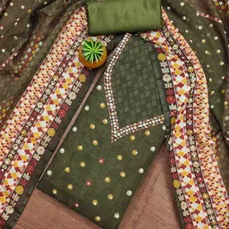 DIVASTRI Floral Printed Organza Unstitched Dress Material-picture-30