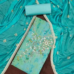 SAINOOR Embellished Pure Cotton Semi-Stitched Dress Material-picture-49