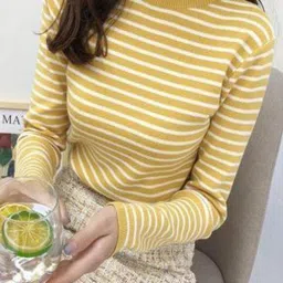 StyleCast Women Turtle Neck Striped Print Pullover-picture-24