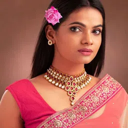 DN ENTERPRISES Women Set of 2 Artificial Flowers Bun Juda U Pins image 5