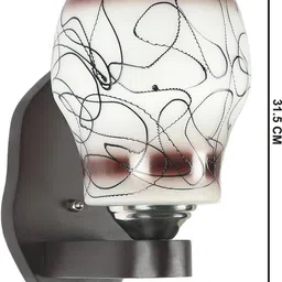 1ST TIME Brown & Brown Printed Wood Abstract Shaped Shaped Wall Lamp image 4