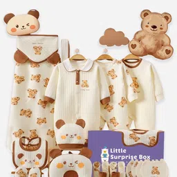 Little Surprise Box LLP Infants Pack Of 21 Printed Cotton Baby Apparel Git Set-picture-18