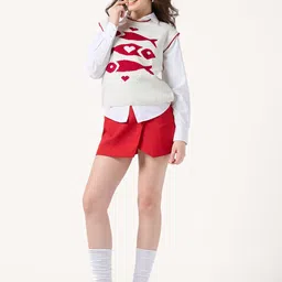 Outzidr Women Printed Sweater Vest image 5