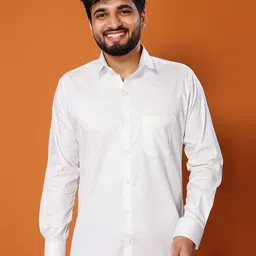 VFG Men Textured Spread Collar Cotton Formal Shirt-picture-39