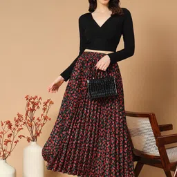 LookShine Printed Flared Maxi Skirt image 3