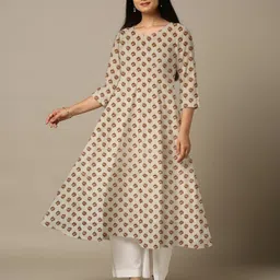 world of mystery Women Floral Print Cotton Blend Anarkali Kurta-picture-18