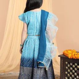 here&now x kinder kids Kinder Kids Girls Embroidered Ready to Wear Lehenga & Blouse With Dupatta image 5