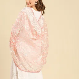 Dupatta Bazaar Floral Embroidered Organza Dupatta image 4