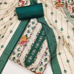 Nayanthara Trends Printed Unstitched Dress Material image 4