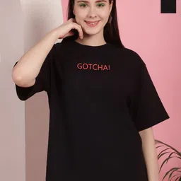 Tromko Women Pack of 2 Graphic Printed Round Neck Cotton Oversized T-shirts-picture-38