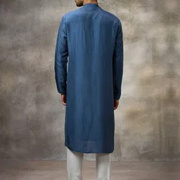 Rivaar By Rocky Star Mandarin Collar Straight Kurta With Pyjamas And Dupatta image 2