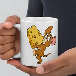 Mr UVD White & Brown Tom & Jerry Printed Ceramic Glossy Mug - 350 ml-picture-12