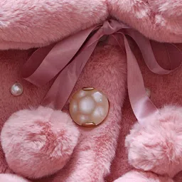 YK Girls Spread Collar Self Design Sherpa Jacket image 2