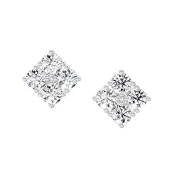 Sparkles Lab Grown Square Stud Earrings 0.85 Carat IGI Certified Round Shape Diamond 14K-picture-16