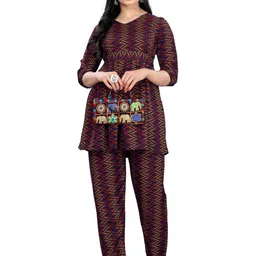 KANUDA Women Blue Poly Crepe Kurta Sets-picture-40