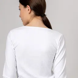 pyr8 Redamancii Women Vertical Striped Square Neck Polycotton Top image 5