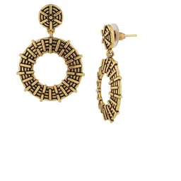 Voylla Gold-Plated QuirkyWonder Twill Dangler Drop Earrings image 3