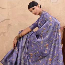 Sangria Printed Saree With Blouse image 3