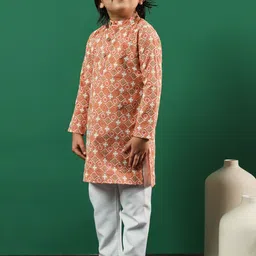 Readiprint Fashions Infant Boys Ethnic Motifs Embroidered Pure Cotton Kurta with Pyjamas image 4