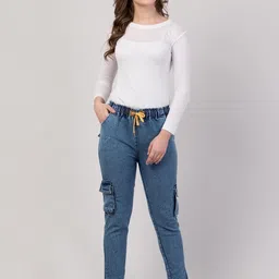 Ira Collections Women Comfort Tapered Fit Mid-Rise Light Fade Stretchable Jeans image 2