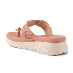 Cogner Women Textured T-Strap Flats with Buckles image 4