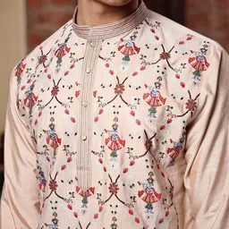 PATR Men Embroidered Kurta image 4