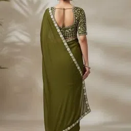 KALINI Woven Design Embroidered Pure Georgette Designer Saree image 3