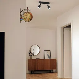 Nutts Copper-Toned & Black Double Sided Analogue Vintage Wall Clock image 2