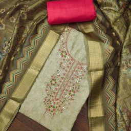 Maroosh Floral Embroidered Sequinned Unstitched Dress Material-picture-9