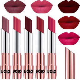 VOLO Set Of 5 Creme Matte Lipstick-Plum-Pink-Maroon-Red-Passion Pink-picture-34