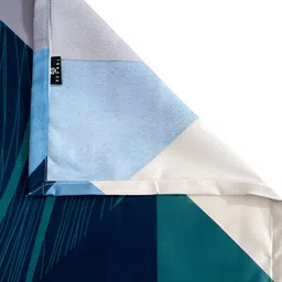 Aura Set Of 6 Brown & Blue Printed Geometric TC Cotton Diwan Set image 2