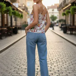 Magnetism Women Abstract Printed Shoulder Straps Sleeveless Top image 2