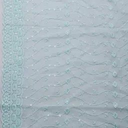 Meena Bazaar Floral Woven Design Beads & Stones Unstitched Dress Material image 5