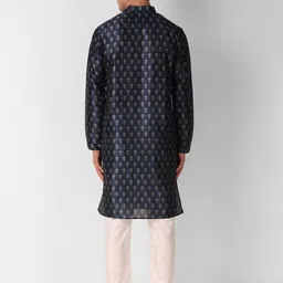 Koshin Men Floral Printed Kurta with Pyjama image 5