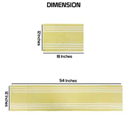 HOKIPO 5 Pieces Cotton Ribbed Washable Table Mats with Runner image 3