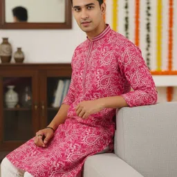 KISAH Men Paisley Printed Regular Kurta with Churidar-picture-35