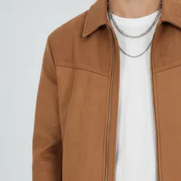 glitchez Relaxed Suede Finish Bomber Jacket image 5