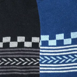 N2S NEXT2SKIN Men Cotton Pack Of 6 Assorted Sneaker Socks with Stripes & Block Pattern image 3